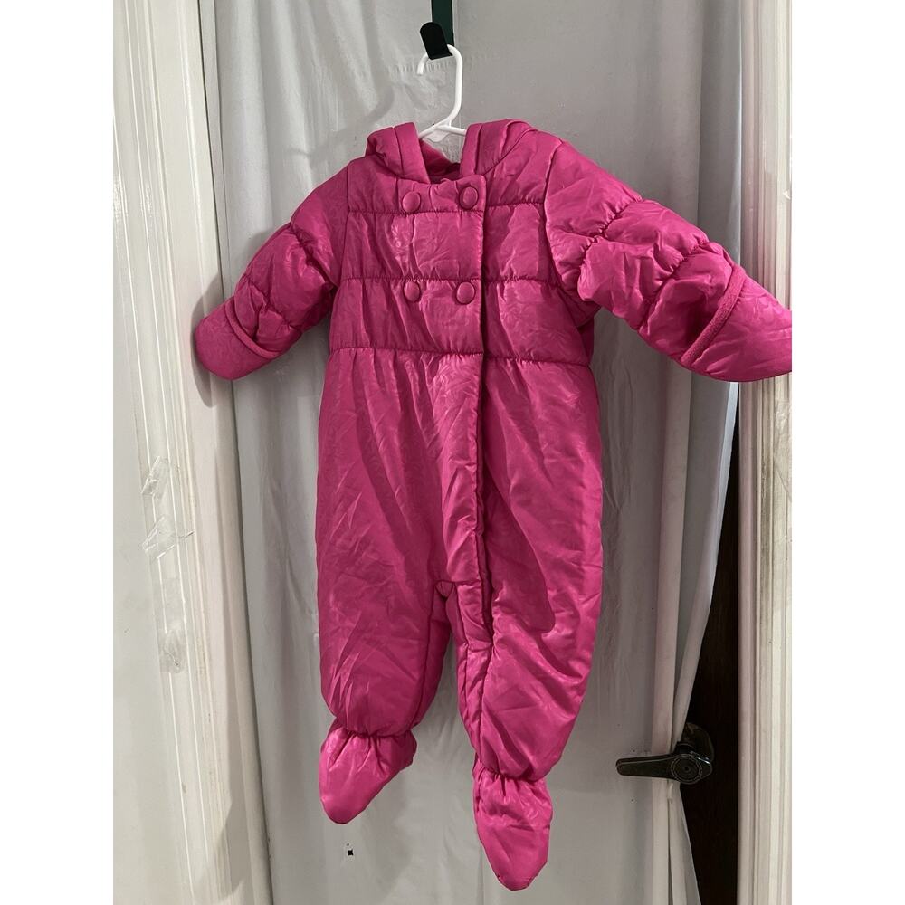 R 1881 By S Rothschild Pink Fleece Lined Snowsuit Sz 12 Months